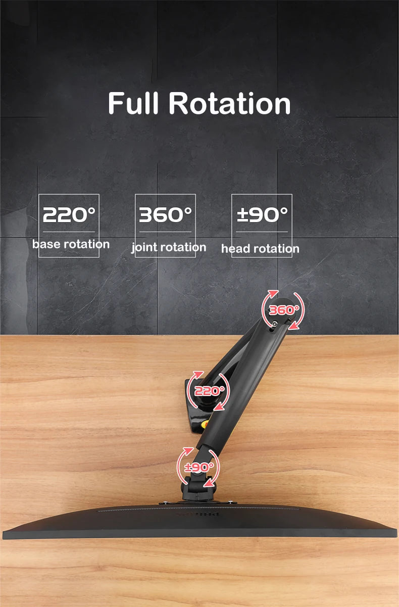 Nb norte bayou f80 desktop mola a gás 17-30 "lcd led monitor titular braço de montagem suporte de exibição de movimento completo carregando 2-9 kg