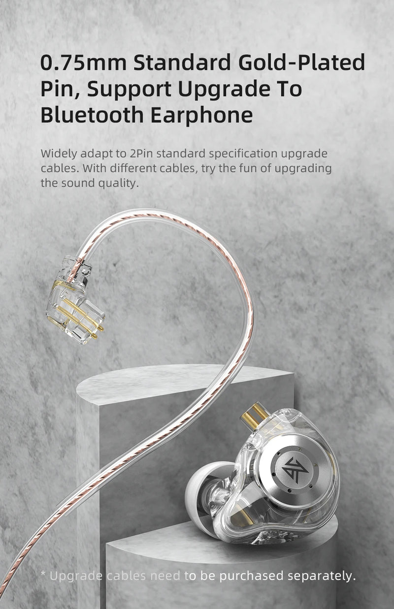 Kz edx pro fones de ouvido dinâmicos no monitor alta fidelidade com fio baixo estéreo jogo música tampões cancelamento ruído fone