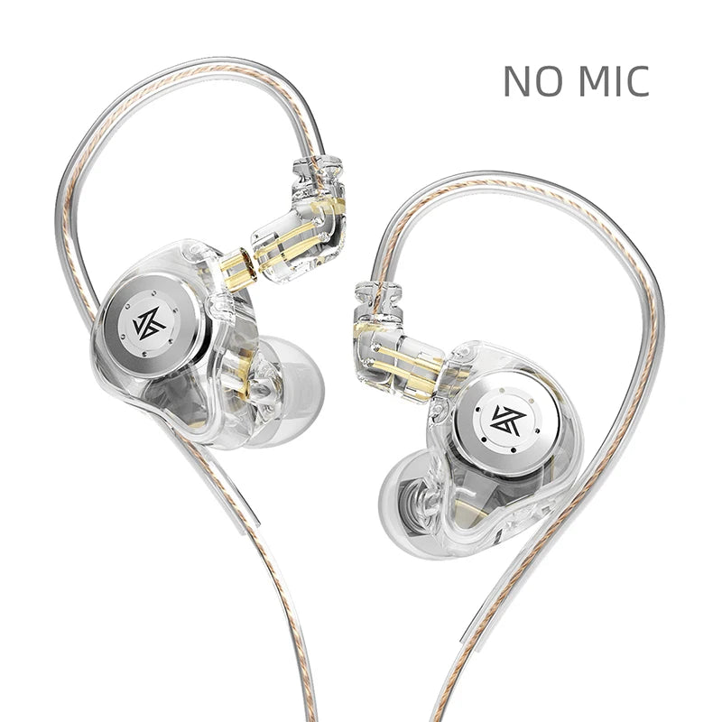 Kz edx pro fones de ouvido dinâmicos no monitor alta fidelidade com fio baixo estéreo jogo música tampões cancelamento ruído fone