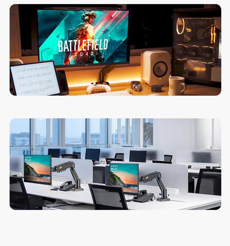 Nb norte bayou f80 desktop mola a gás 17-30 "lcd led monitor titular braço de montagem suporte de exibição de movimento completo carregando 2-9 kg
