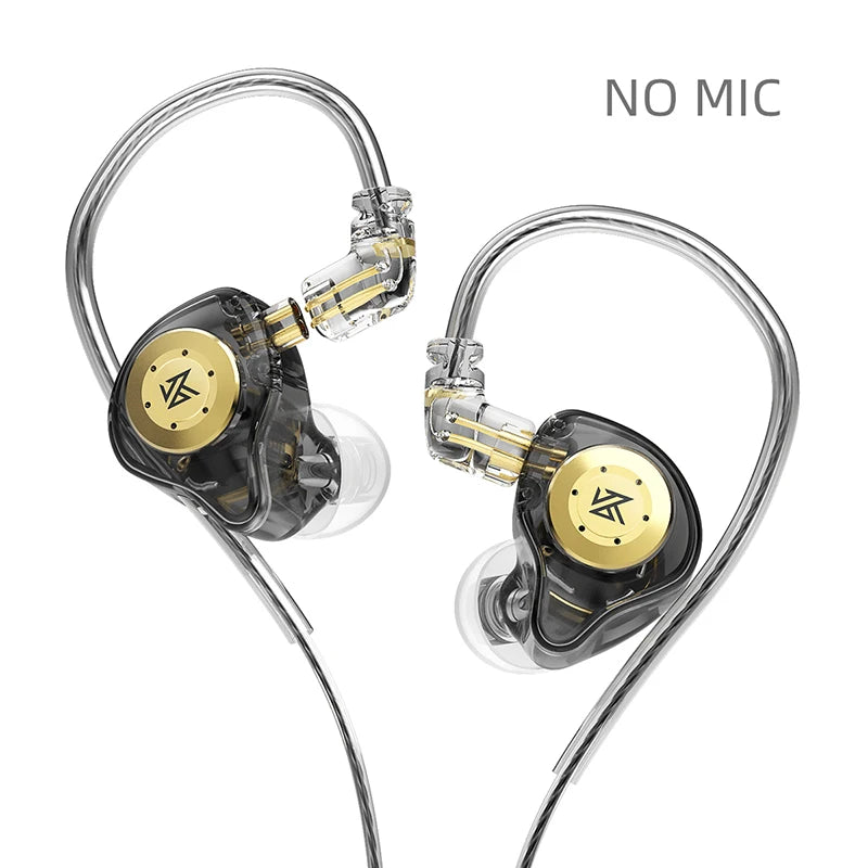 Kz edx pro fones de ouvido dinâmicos no monitor alta fidelidade com fio baixo estéreo jogo música tampões cancelamento ruído fone