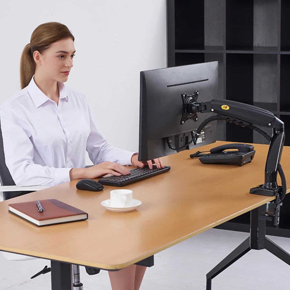 Nb norte bayou f80 desktop mola a gás 17-30 "lcd led monitor titular braço de montagem suporte de exibição de movimento completo carregando 2-9 kg