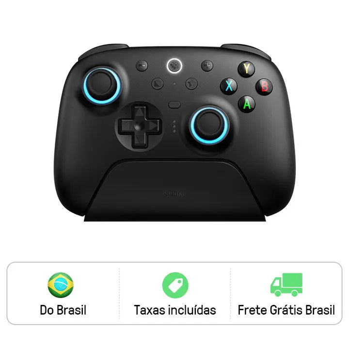 Controlador de jogos sem fio 8BitDo Ultimate 2 para PC e Android com joysticks TMR, gatilhos comutáveis, controle de movimento, 8 velocidades