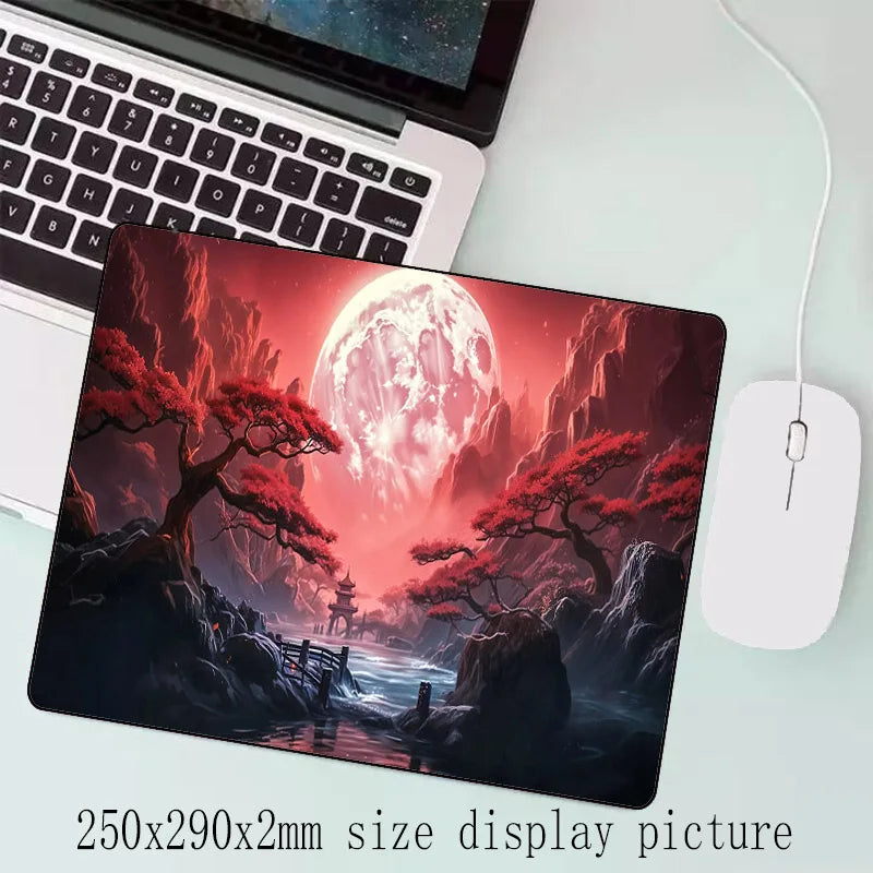 Sakura cenário mouse pad grande antiderrapante borracha gaming mousepad durável almofada de mesa borda de costura grossa adequado para escritório e jogos