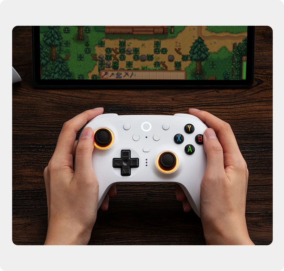 Controlador de jogos sem fio 8BitDo Ultimate 2 para PC e Android com joysticks TMR, gatilhos comutáveis, controle de movimento, 8 velocidades
