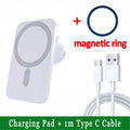 Carregador magnético sem fio para iPhone, 30W, 15, 14, 13, 12 Pro Max, Mini, Macsafe, Suporte para telefone, Stand Mount, Estação de carregamento rápido