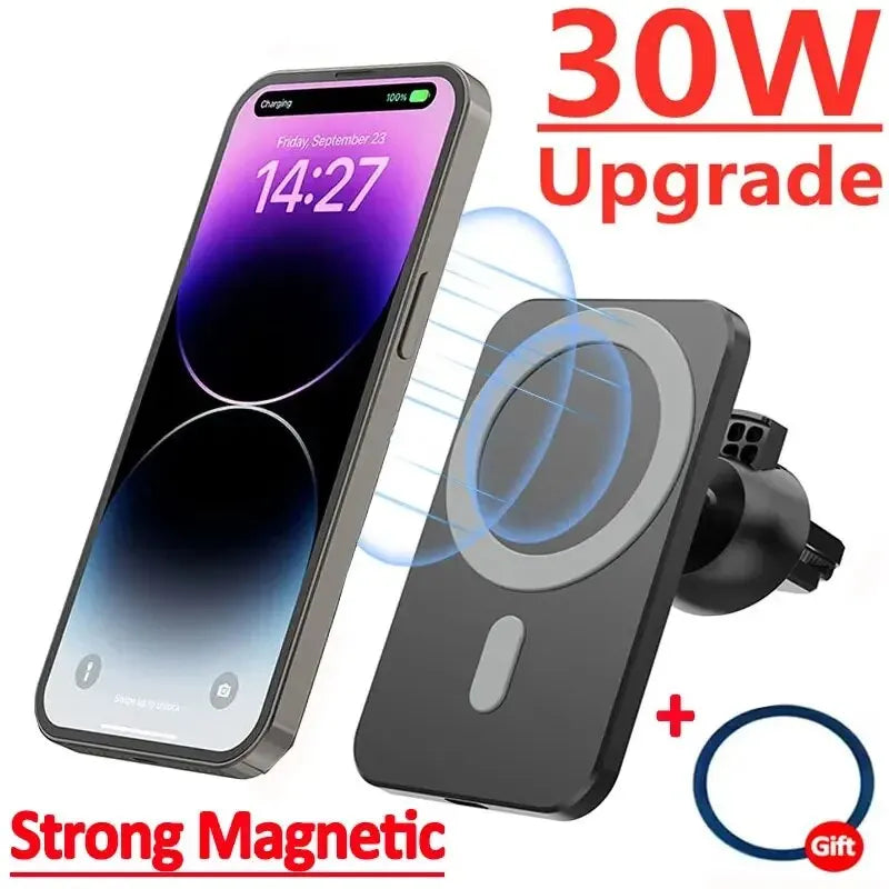 Carregador magnético sem fio para iPhone, 30W, 15, 14, 13, 12 Pro Max, Mini, Macsafe, Suporte para telefone, Stand Mount, Estação de carregamento rápido