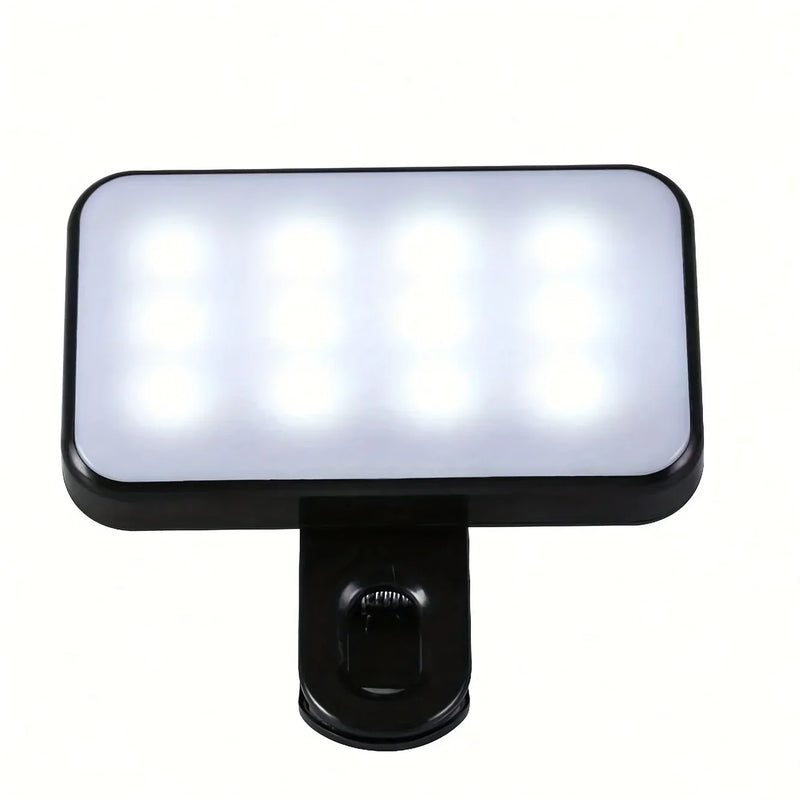 Mini luz de preenchimento de selfie recarregável - 3 modos de cor, brilho ajustável, luz LED com clipe para telefones celulares e computadores