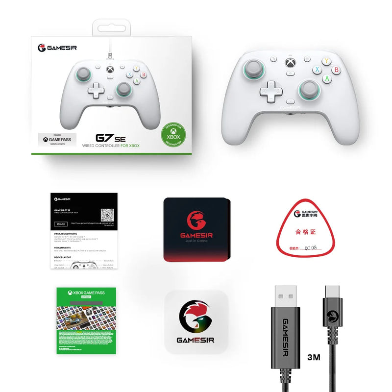 GameSir G7 SE Xbox Gaming Controller Gamepad com fio para Xbox Series X, Xbox Series S, Xbox One, com joystick de efeito Hall