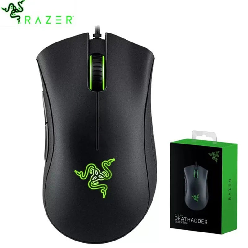 Razer original com fio mouse para jogos sensor óptico 6400 dpi mouse para jogos para laptop mouse óptico luz velocidade mouse