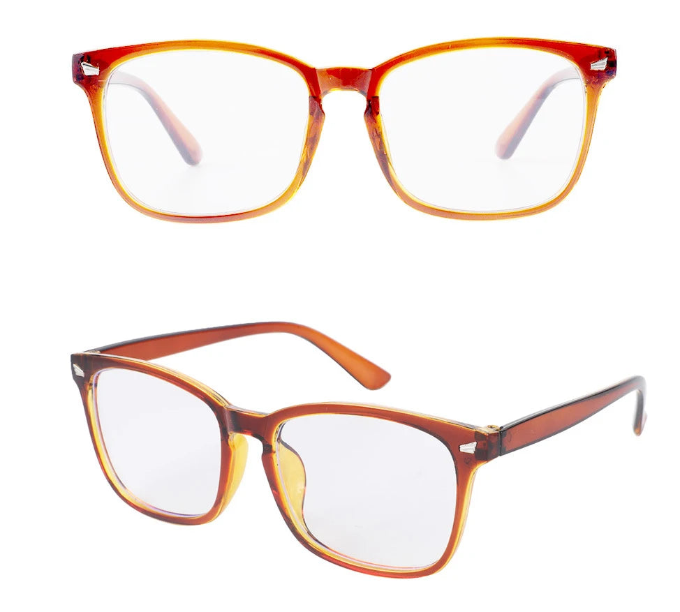 Luz azul bloqueando óculos para jogo de computador, quadro quadrado, óculos nerd