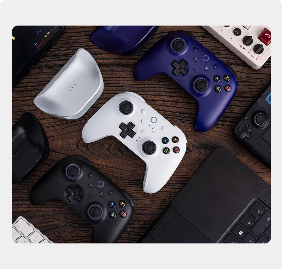 Controlador de jogos sem fio 8BitDo Ultimate 2 para PC e Android com joysticks TMR, gatilhos comutáveis, controle de movimento, 8 velocidades