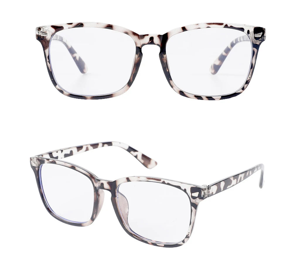 Luz azul bloqueando óculos para jogo de computador, quadro quadrado, óculos nerd