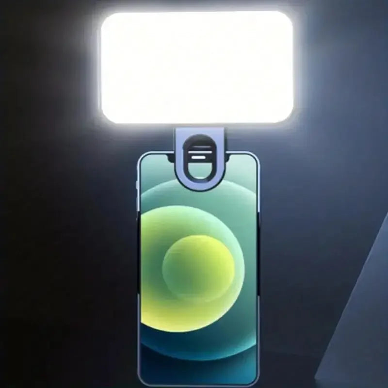 Mini luz de preenchimento de selfie recarregável - 3 modos de cor, brilho ajustável, luz LED com clipe para telefones celulares e computadores