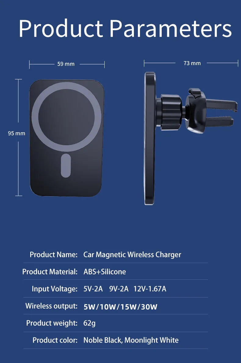 Carregador magnético sem fio para iPhone, 30W, 15, 14, 13, 12 Pro Max, Mini, Macsafe, Suporte para telefone, Stand Mount, Estação de carregamento rápido