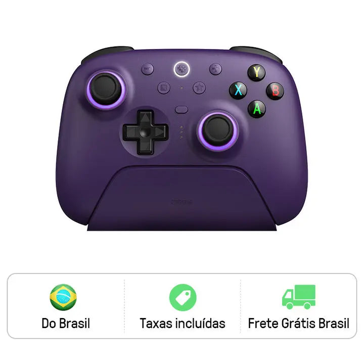 Controlador de jogos sem fio 8BitDo Ultimate 2 para PC e Android com joysticks TMR, gatilhos comutáveis, controle de movimento, 8 velocidades