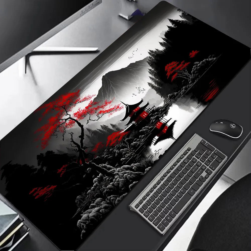 Sakura cenário mouse pad grande antiderrapante borracha gaming mousepad durável almofada de mesa borda de costura grossa adequado para escritório e jogos