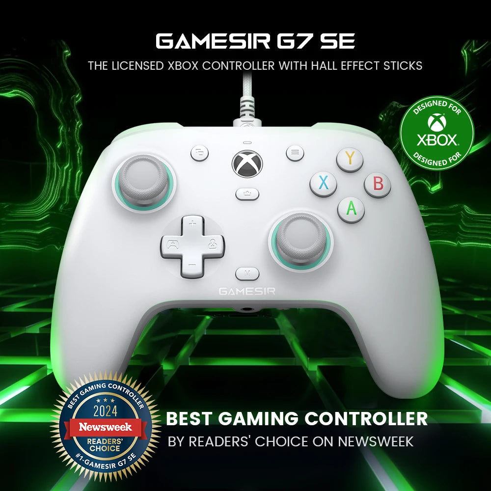GameSir G7 SE Xbox Gaming Controller Gamepad com fio para Xbox Series X, Xbox Series S, Xbox One, com joystick de efeito Hall