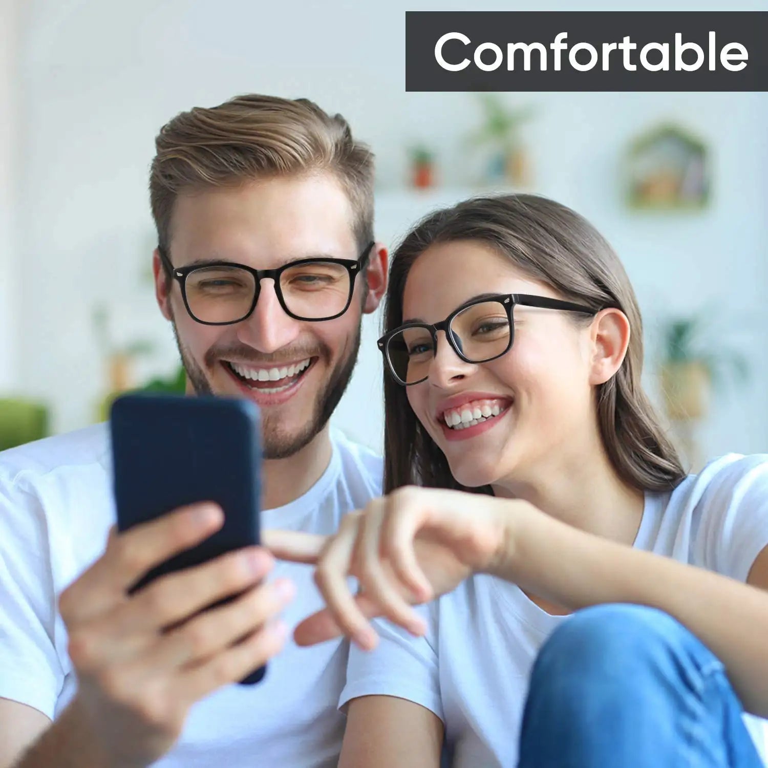 Luz azul bloqueando óculos para jogo de computador, quadro quadrado, óculos nerd